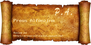 Press Alfonzina névjegykártya